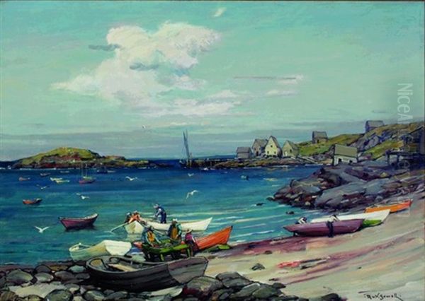 Monhegan Oil Painting by Robert Van Vorst Sewell