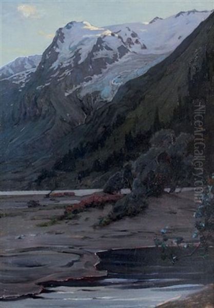 An Alaskan Evening, Copper River Oil Painting by Robert Van Vorst Sewell