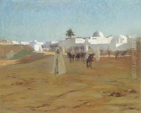 Tunisian Village Oil Painting by Robert Van Vorst Sewell