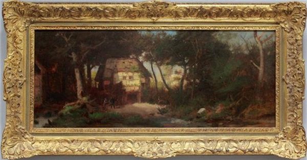 Forsthaus Im Wald Oil Painting by Eduard Gustav Seydel