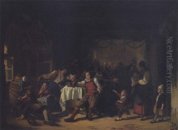 Dorffest In Der Bauernschenke by Eduard Gustav Seydel