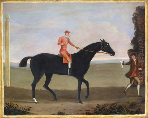 Hunters Led By Grooms, One With Jockey Up (a Pair) Oil Painting by James Seymour