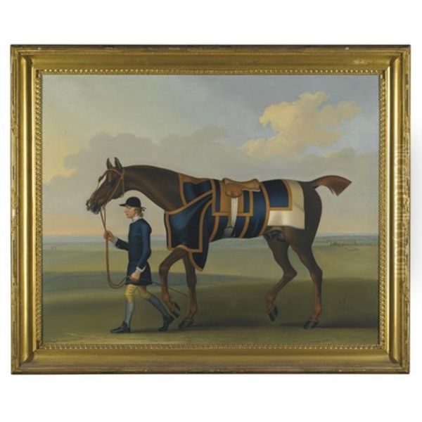 Portrait Of The Racehorse "sedbury", With A Groom Oil Painting by James Seymour