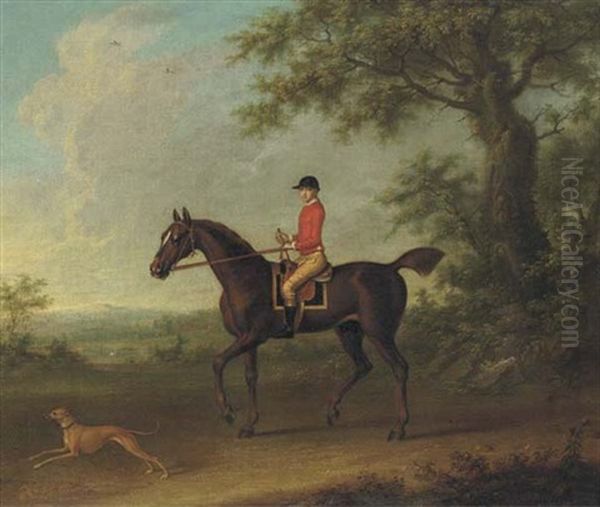 "sedbury", With Jockey Up, And A Greyhound In An Extensive Wooded Landscape, With Two Country Houses Beyond Oil Painting by James Seymour