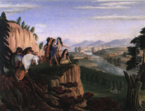 Indians, Salmon Falls, New Hampshire Oil Painting by Samuel Seymour