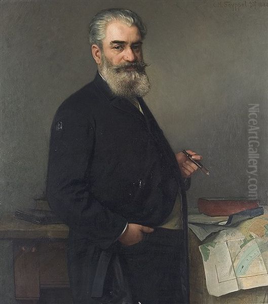 Portrait Des Karl Heintges Oil Painting by Carl Maria Seyppel