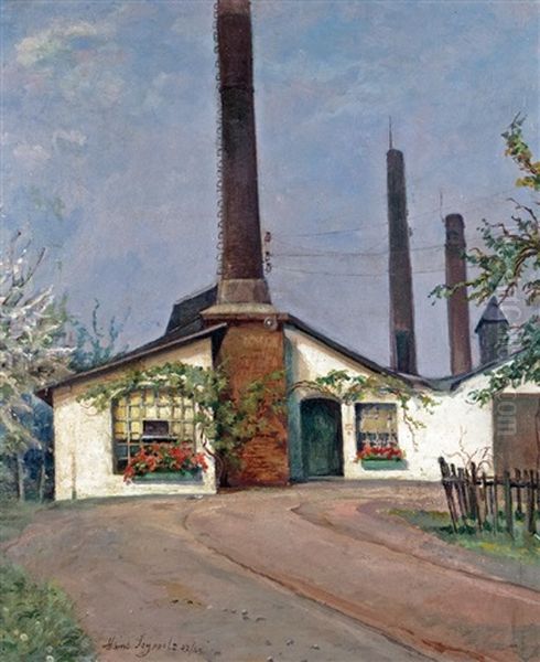 Industrial Plant In Oberkassel Oil Painting by Hans Seyppel