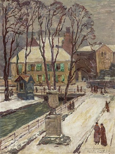 Dusseldorf. Wintertag An Der Dussel In Der Goltsteinstrase Oil Painting by Hans Seyppel