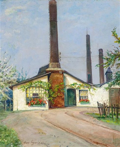 Industriegebaude In Dusseldorf-oberkassel Oil Painting by Hans Seyppel