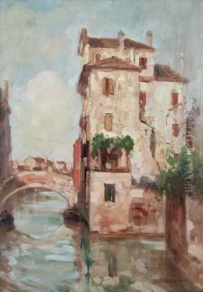 Rio Veneziano Oil Painting by Attilio Bozzato