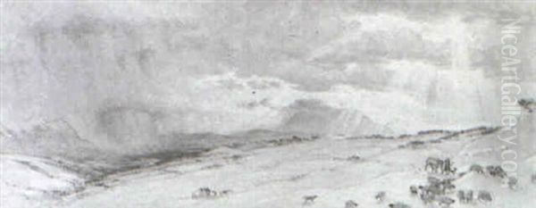 Storm Across A Valley Oil Painting by William Shackleton