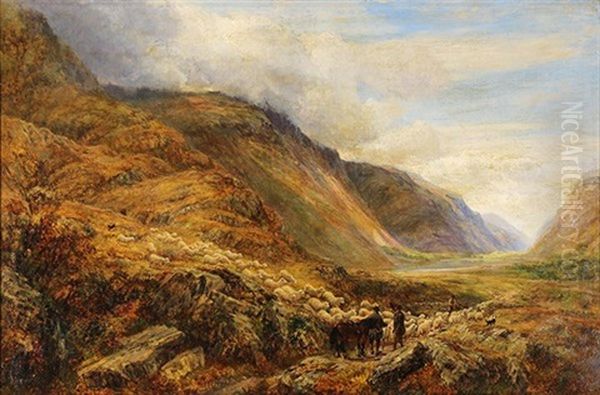 Herding The Sheep (in The Scottish Highlands) by George Shalders