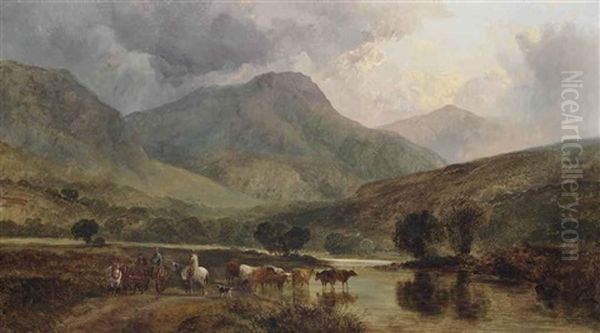 A Cooling Stream In Connemara Oil Painting by George Shalders