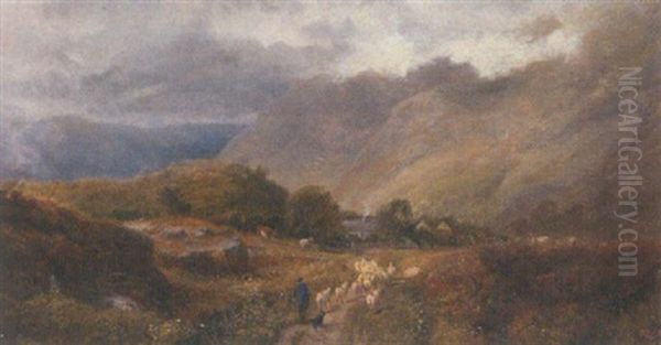 Near Snowdonia, North Wales Oil Painting by George Shalders