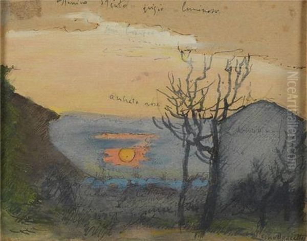 Tramonto Oil Painting by Cino Bozzetti