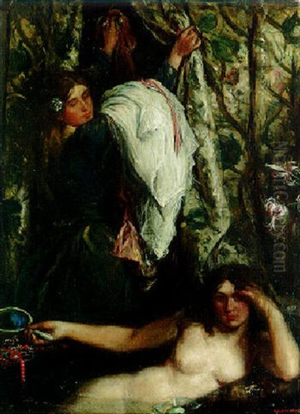 The Bath Oil Painting by Charles Haslewood Shannon