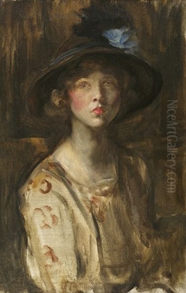 Mrs Patrick Campbell In Theatrical Costume Oil Painting by James Jebusa Shannon