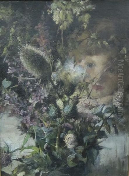 Pussy-willow Oil Painting by James Jebusa Shannon