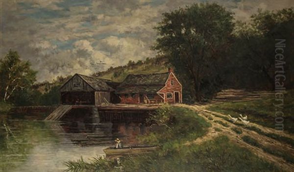 Old Mill In Hiram Oil Painting by Frank Henry Shapleigh