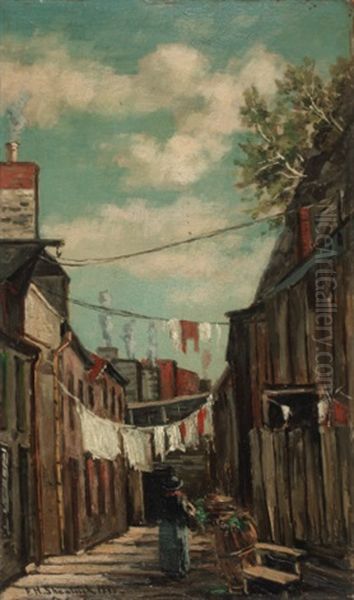 Old Street In Quebec Oil Painting by Frank Henry Shapleigh