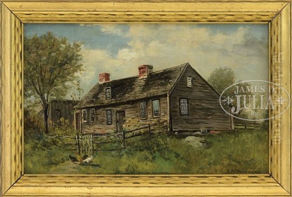 The Old Lincoln House. Cohasset Oil Painting by Frank Henry Shapleigh