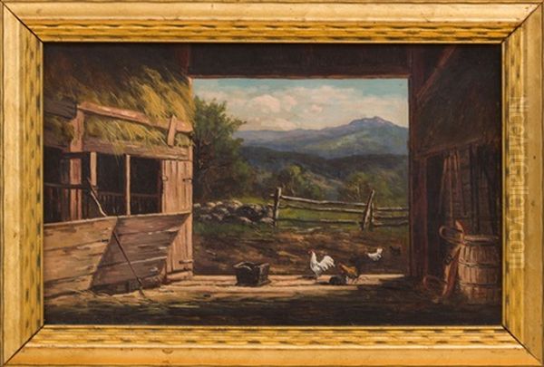 Mote Mountain From Old Barn In Jackson N.h. Oil Painting by Frank Henry Shapleigh