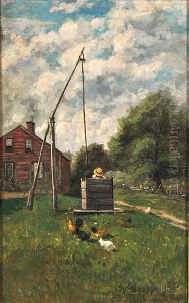 Old Well-sweep In Jackson, Nh Oil Painting by Frank Henry Shapleigh