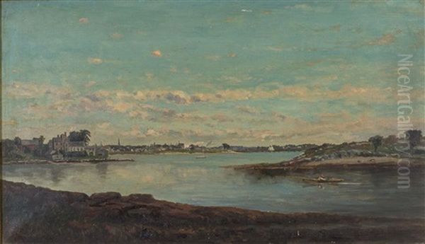 Little Harbor And Old Wentworth House, Newcastle, Nh Oil Painting by Frank Henry Shapleigh