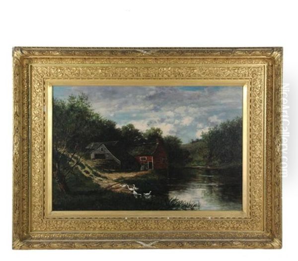 Old Mill At Andover Oil Painting by Frank Henry Shapleigh