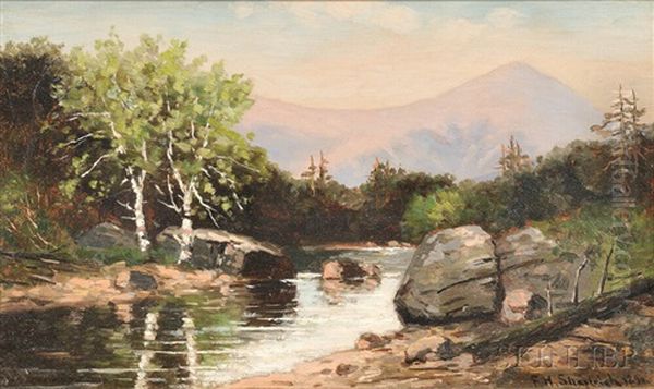 Mt. Washington From The Ammonoosuc River Oil Painting by Frank Henry Shapleigh