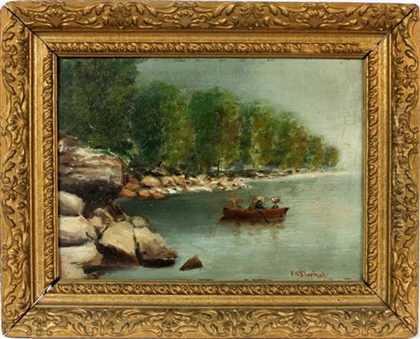 Ladies Boating On New Hampshire Oil Painting by Frank Henry Shapleigh