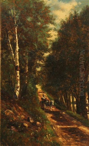 On Thorn Hill Road, New Hampshire; Mount Washington From The Brook Near Crawford House (pair) Oil Painting by Frank Henry Shapleigh