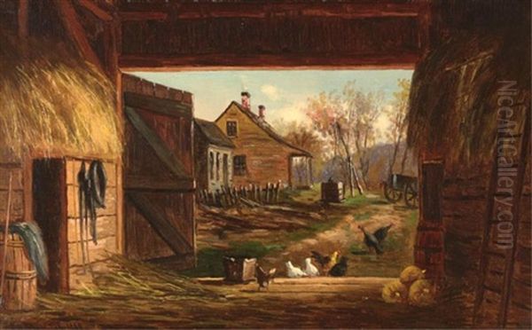 Old Barn At Bartlett, New Hampshire Oil Painting by Frank Henry Shapleigh