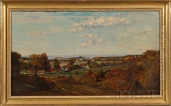 Overlooking The Harbor, Cohasset, Massachusetts Oil Painting by Frank Henry Shapleigh