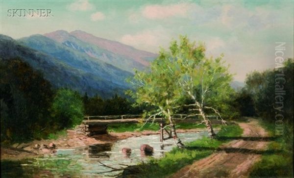 Mt. Washington And Ellis River, Jackson, New Hampshire Oil Painting by Frank Henry Shapleigh