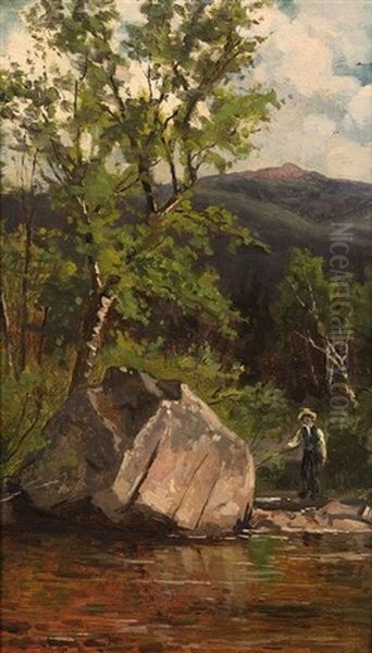 On Wildcat Brook - Jackson, New Hampshire Oil Painting by Frank Henry Shapleigh