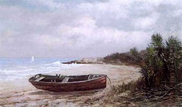 Boat On The Shore Oil Painting by Frank Henry Shapleigh