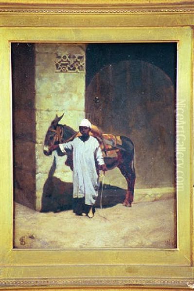 Arab Boy With Donkey Oil Painting by Frank Henry Shapleigh