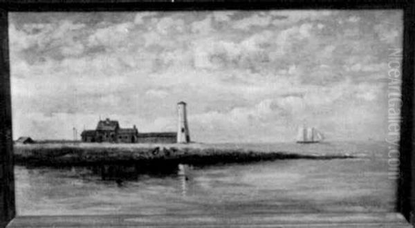 Scituate Light Oil Painting by Frank Henry Shapleigh