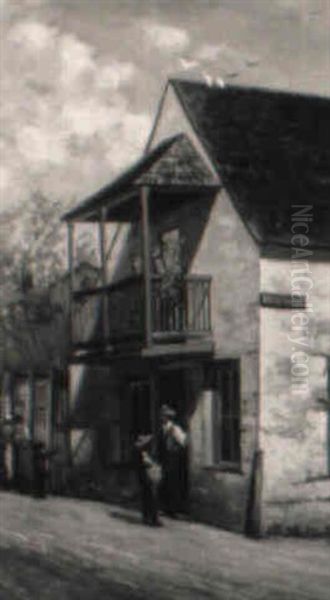 Old House In Charlotte Street, St. Augustine, Florida Oil Painting by Frank Henry Shapleigh