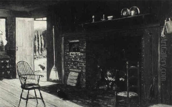 Old Kitchen In Bartlett, N.h. Oil Painting by Frank Henry Shapleigh