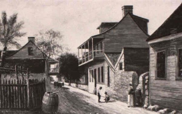 In Charlotte Street, St. Augustine, Florida Oil Painting by Frank Henry Shapleigh