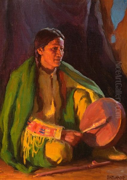 Evening Chant Oil Painting by Joseph Henry Sharp