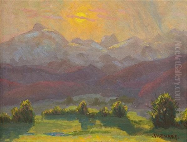 Sunset Over The Mountains by Joseph Henry Sharp