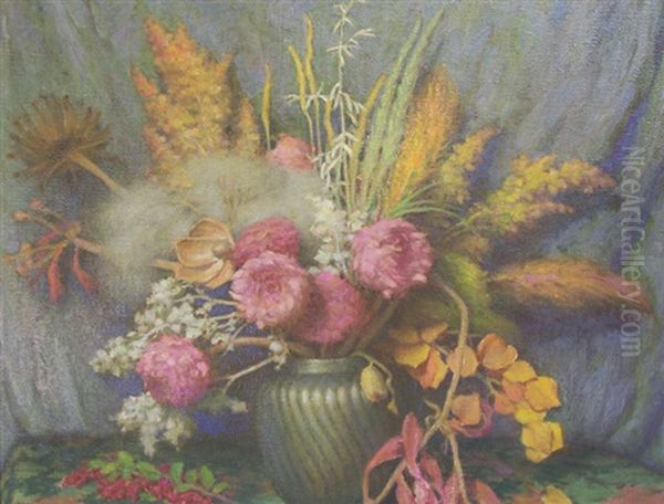 Autumn Flowers, Weeds, Grasses And Seed Pods by Joseph Henry Sharp