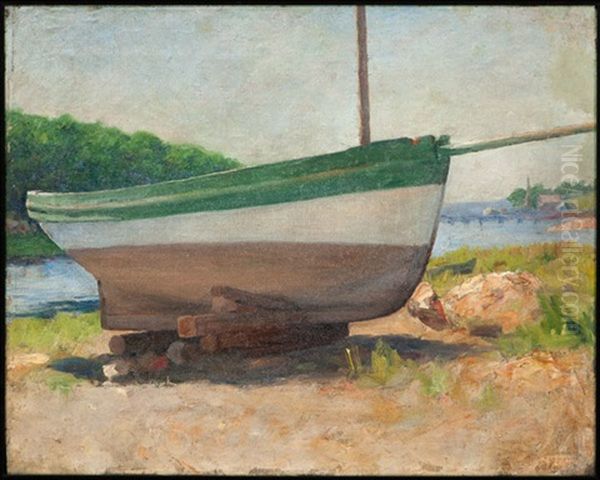 River's Edge Oil Painting by Joseph Henry Sharp