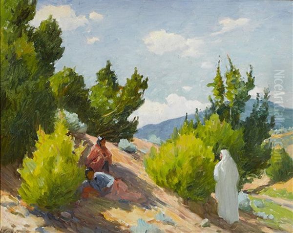 Resting In The Shade, Taos by Joseph Henry Sharp