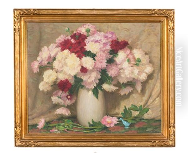 California Chrysanthemums by Joseph Henry Sharp