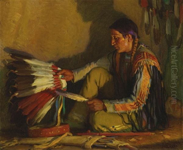 The War Bonnet by Joseph Henry Sharp