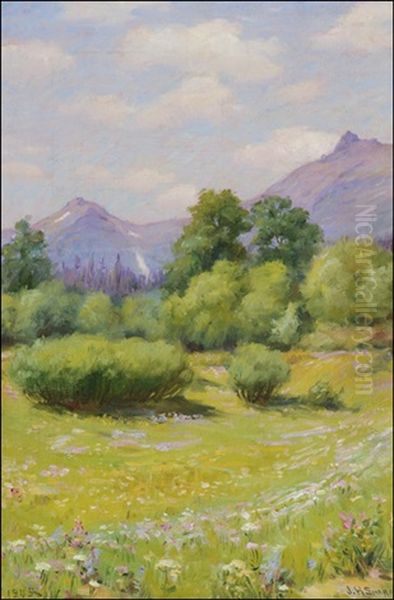 Wildflowers In Blackfoot Country Oil Painting by Joseph Henry Sharp